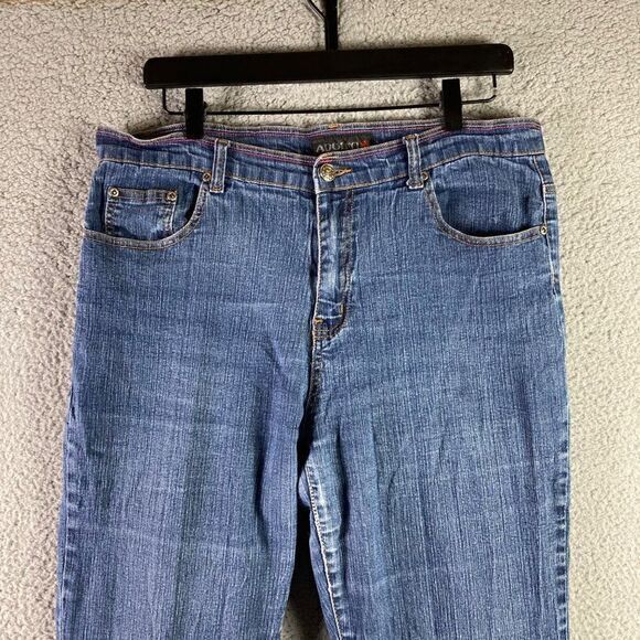 Adolfo Bootcut Jeans Womens Size 12 Boot Cut Mid Rise‎ Ramie Spandex Blue Denim - Picture 5 of 10